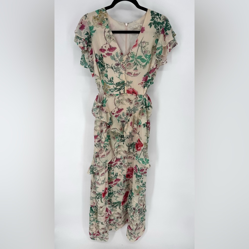RACHEL Rachel Roy Floral Maxi Dress in Cream, Green & Red